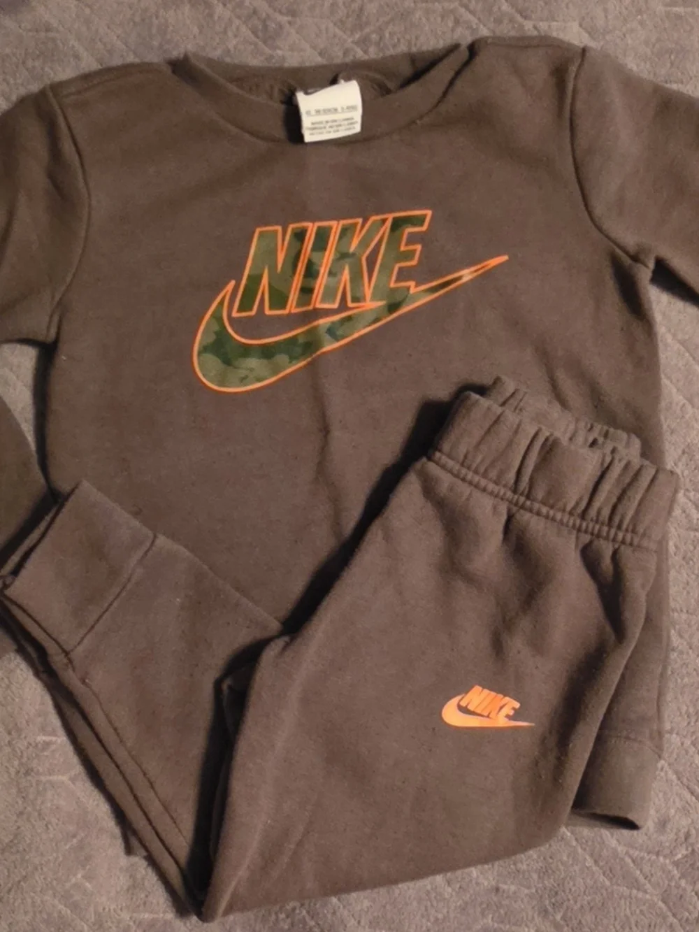 Nike Boys' Sweatshirt & Jogger Set - Gray, Navy, Brown
